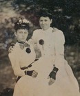 Affectionate Women Embracing On Lap Vintage Photo Tintype Outdoor Gloves Gay