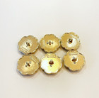 Designer Vintage Black  Rhinestone Gold Clover Button Stamped   6 Pc Bundle