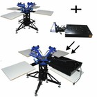3 Color 4 Station Screen Printing Press Kit Diy T-shirt Printing Machine New