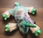 Animal Alley Toys R Us Teal white Unicorn Rainbow Yarn Stuffed Plush Toy 18 