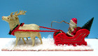 Vintage 1935 Santa  Sleigh    Reindeer With Glitz  Stamped Japan - One Of A Kind
