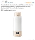 Portable Bottle Warmer For Travel 17oz Fast Heating Milk   Water Water