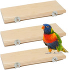 3pk Wooden Parrot Bird Perch Platform Stand Shelf For Budgie Parakeet Cockatiel