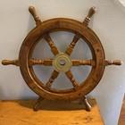 18 Inch Ship Steering Ship s Wheel Wooden Antique Teak Brass Nautical Pirate
