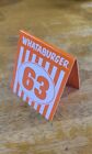 Individual Whataburger Restaurant Table Tent Numbers - Modern Glossy Number 63
