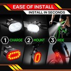 Usb Rechargeable Bright Led Bicycle Bike Front Headlight And Rear Tail Light Set