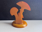 Rare Vintage German Catalin Bakelite Mushroom With Dwarf And Squirrel With Tree