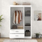 3-door Wardrobe With 2 Drawers White