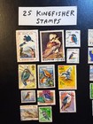 25 Topical Stamps   Kingfisher Birds    Colorful Worldwide Variety     lot 175 