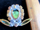 Xl Magnificent Czech Vintage Style  Glass Rhinestone Button   Iridescent   Frost