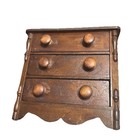 Vtg Antique Victorian  Wooden Mini Chest Of Drawers Jewelry Sewing Rustic Folk