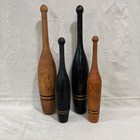 4 Antique 19th Century Wooden Indian Club Swinging Bowling Juggling Pins