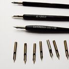 Old Vintage Joseph Gillott Hardtmuth Germany   Esterbrook 32 Nib Ink Dip Pen Lot