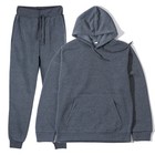 Unisex Fleece Tracksuit Hoodie Sweatpants Set Men Women Jogger Sportswear Gym