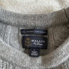 Wallin   Bros  Gray Wool Cable-knit Crew Neck Pullover Sweater Mens L