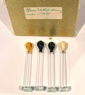 Vintage Glass Cocktail Drink Stirring Rods W balloon Faces 4 5  L Set Of 4