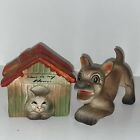 Rare Salt Pepper Shakers The Cat My House Stole From Dog West Virginia       blt10m6