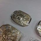 Lot  Of 4 100 Years Of Liberty Silver   Gold Colored Vintage Belt Buckle