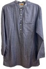 Peter England Indies Size 40 Blue Chambray Denim 100  Cotton Kurta Nwot