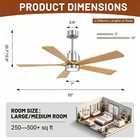 52   Low Profile Nickel Ceiling Fan With Light   Remote Control Indoor Outdoor