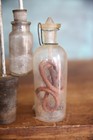 Vintage Glass Apothecary Bottle Clear Medical Medicine Oddity Tool Cork Antique