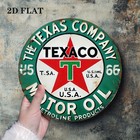  8x8in Texaco Sign  Tin Metal Signs Vintage Texaco Motor Oil Logo 2d Flat Alumin