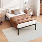Twin Bed Frame 18 Inch Metal Platform No Box Spring Needed Heavy Duty Under Bed