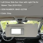 Left Driver Side Sun Visor W  Light For Nissan Titan 2016-2024 96401-ez70b