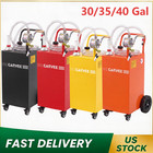 30 35 40 Gal Gas Caddy Fuel Diesel Oil Transfer Tank 4 Wheels Portable Pump