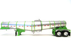 Dcp First Gear 1 64 Scale Polar Drop Center Tanker  Silver  Lime Green Undercarr