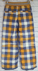 Mini Boden Snow Ski Pants Kid s 11-12y Gold Yellow Gray White Plaid Insulated