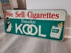 C 1960s Original Vintage Smoke Kool Cigarettes Sign Metal Embossed Penguin Mild