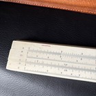 Rare Vintage 1950   s Bamboo   Celluloid Slide Ruler W leather Case Japan