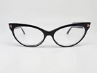 Tom Ford Tf5317 005 Black Iridescent Chalkstripe Cat Eye Eyeglasses Frame W Case