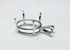 Sterling Silver Oval Cast Wire Pre-notched Pendant Setting  6x4mm - 30x22mm 