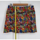 Fulbelle Womens Floral Athletic Skort Multi-color Retro Print Zipper Pocket Sz L