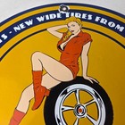 Vintage Goodyear Tires Sign - Pinup Girl Sign Gas Motor Oil Pump Porcelain Sign