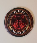 Red Wolf Lager Beer Advertising Pin Back Button Vintage Alcohol Breweriana