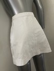 American Apparel White Jeans Mini Skirt High Waisted Buttons Xs Made In Usa