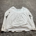 We The Free Henley Top Womens Xs White Gauze Long Sleeve Relaxed Casual