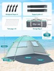 Beach Tent Sun Shelter For 3 Person  Upf 50   Easy Setup  Green 190t Polyester