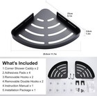 Adhesive Corner Shower Caddy W  Hooks bathroom Shower Organizer No Drilling 