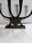 Vtg Fantasia Brass Shabbat Sabbath Kodesh Menorah Light Brutalist Israel Judaica