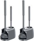 Toilet Plunger And Brush Set 2 Pack Heavy Duty Bathroom Cleaner With Holder Gray