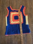 70s Vintage Crochet Hippie Child   s Sweater Vest Shirt Granny Square