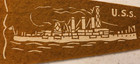 Vintage 1910s Wwi Uss Kansas Battleship Pennant Felt Ship Bread 9 5  Banner