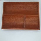 Vtg Mid-century Modern Mcm Desk Letter Tray Organizer Wooden Teak Danish Style 