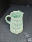 Vintage Mcm Green Spaghetti String Glass Pitcher Shat-r-pruf Color Craft 1950s 