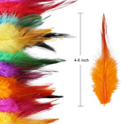 Daieeparty 120pcs Saddle Hackle Rooster Feathers 4-6 Inches Colorful Bulk Chicke