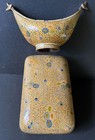 Vtg India Kashkul Beggars Bowl   Box Paper Mache Brass Wandering Dervishes Alms